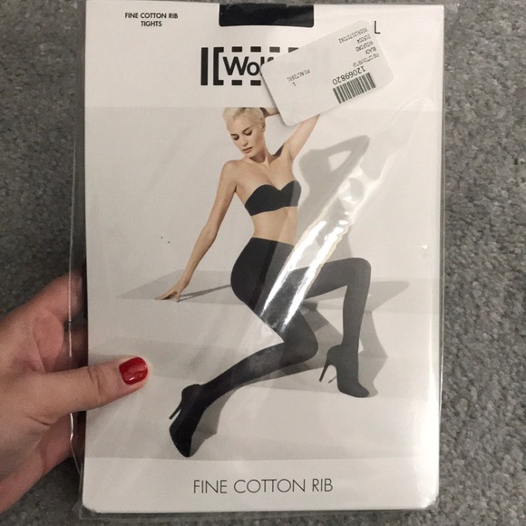 Wolford Fine Cotton Rib Tights - Picture 2 of 4